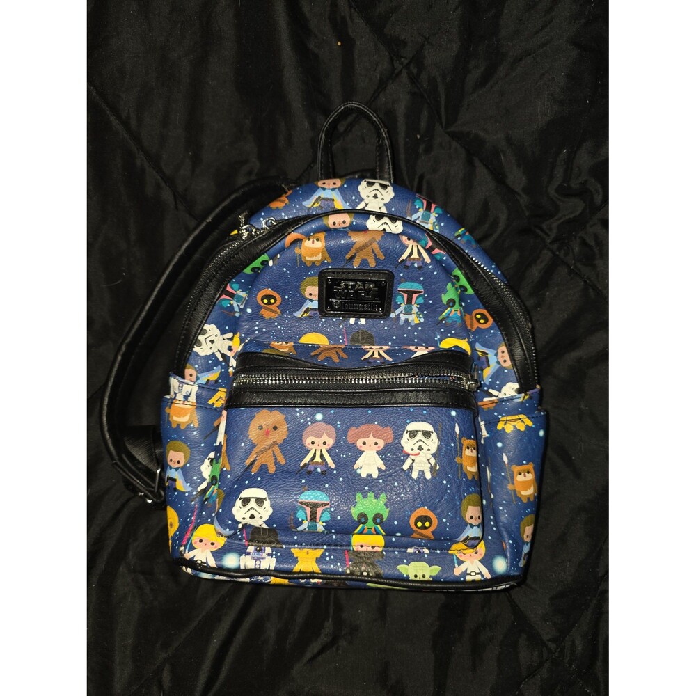 Loungefly Disney star wars chibi character print mini backpack purse bag tote!